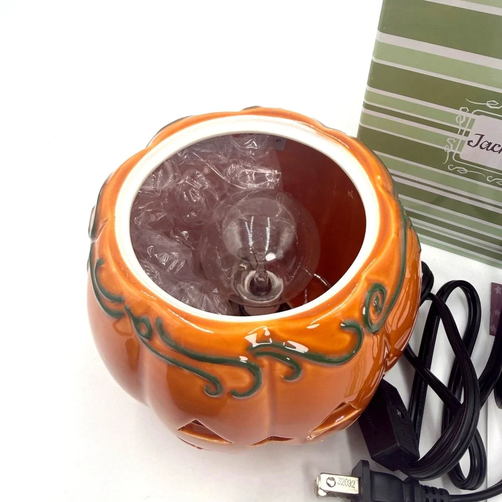 Scentsy Jack O' Lantern Full-Size Wax Warmer Orange Green 2010s Retired‎ Fall